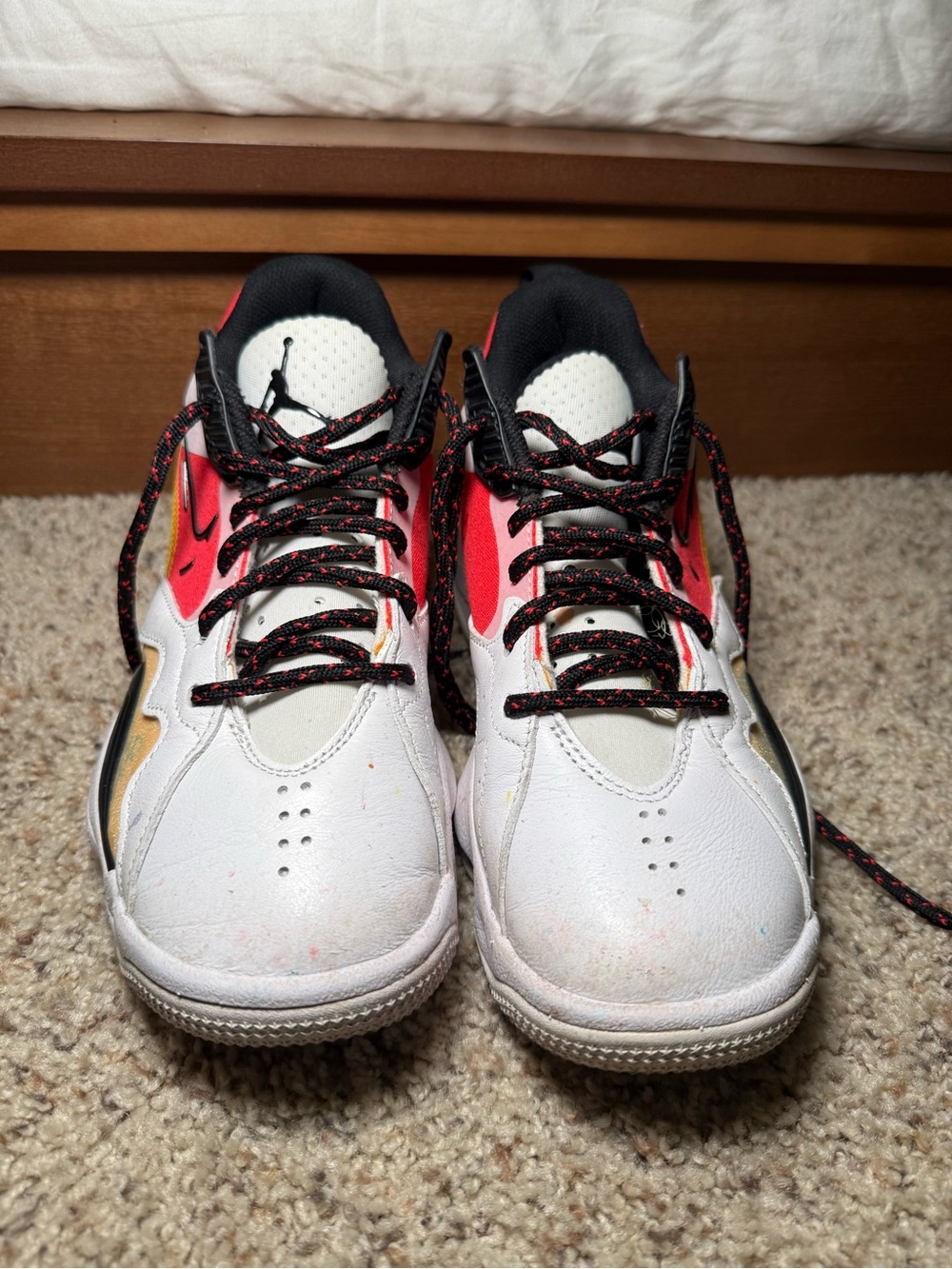 Jordan Kids White, Red & Black Sneakers